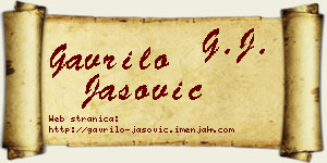 Gavrilo Jašović vizit kartica